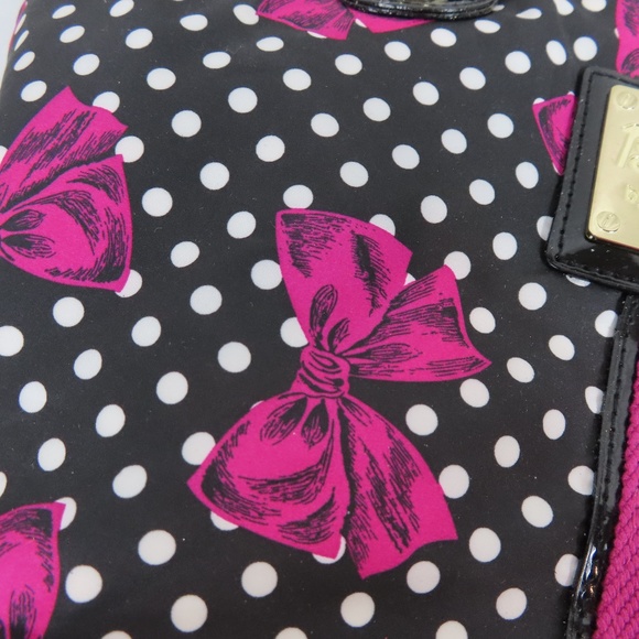 Betseyville Betsey Johnson Pink Bows and White Polka Dots Handbag Purse - Picture 16 of 16